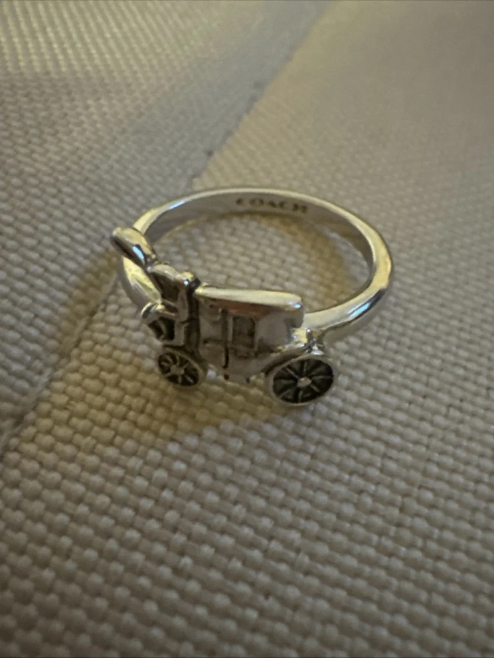 COACH Vintage Silver Tone Carriage/Chariot Ring - Picture 4 of 6